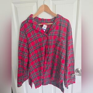 Family Pajamas Red Plaid Women's Pajama Top